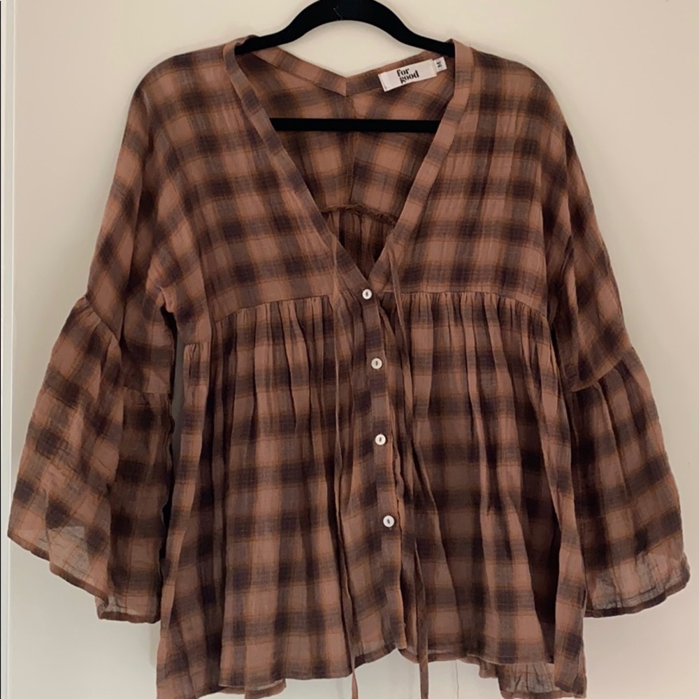 For Good plaid blouse